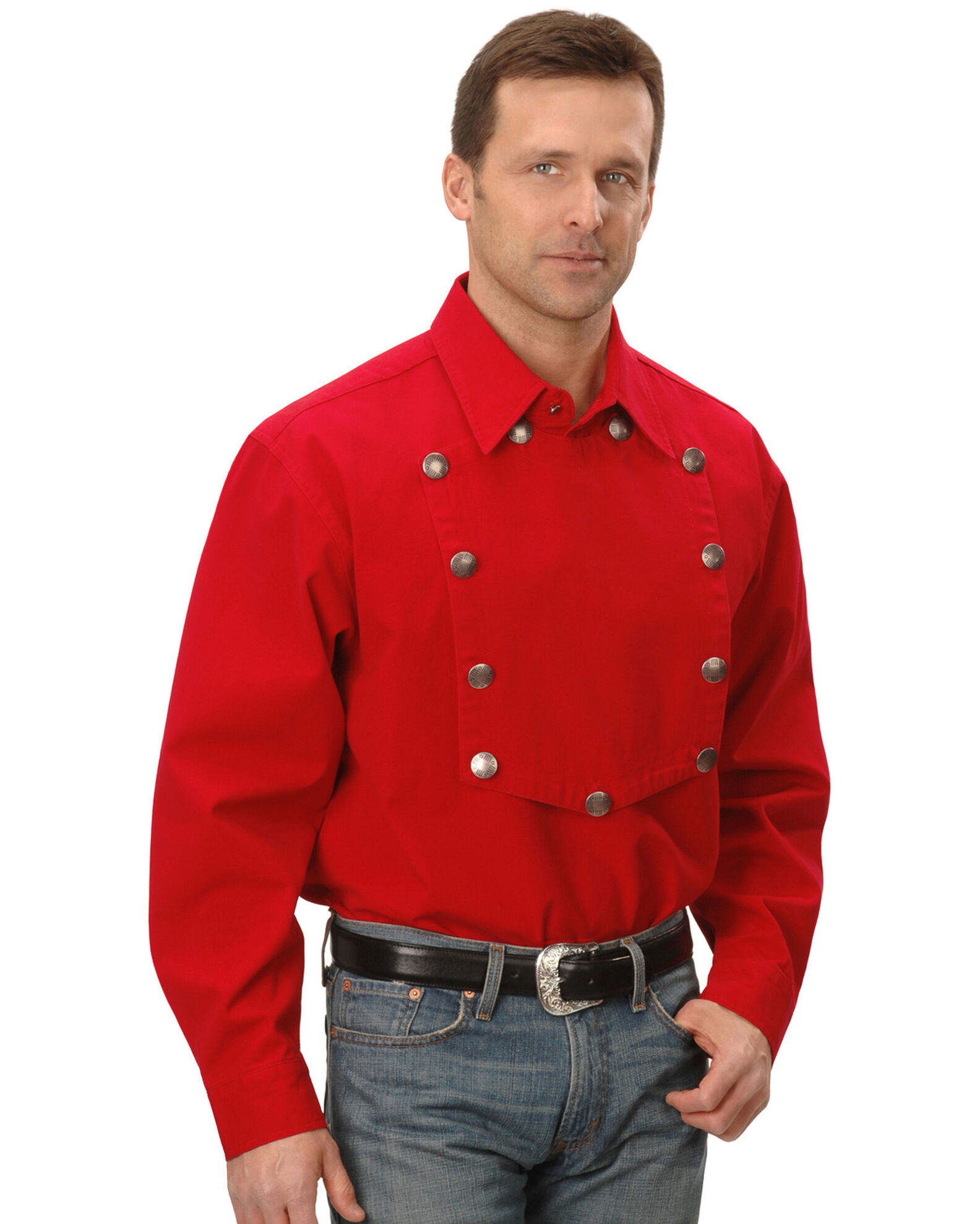 Rangewear by Scully Men s Solid Frontier Engineer Long Sleeve Western Bib Shirt