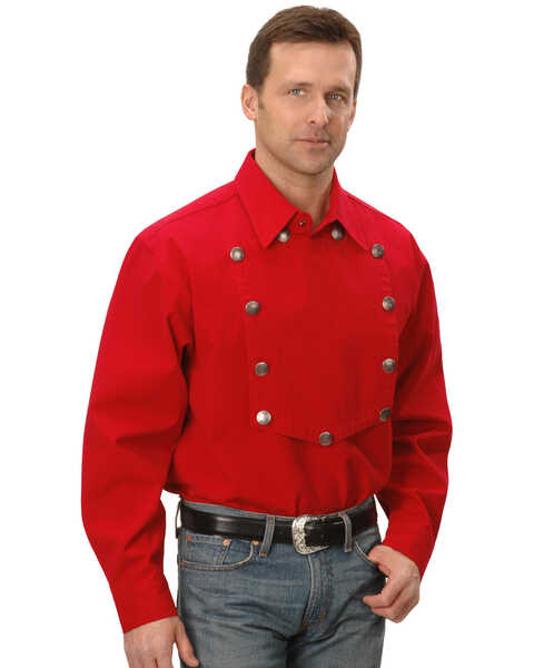 Image #1 - Rangewear by Scully Men's Solid Frontier Engineer Long Sleeve Western Bib Shirt, , hi-res