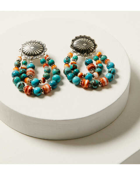 Paige Wallace Women's Beaded & Concho Earrings, Turquoise, hi-res
