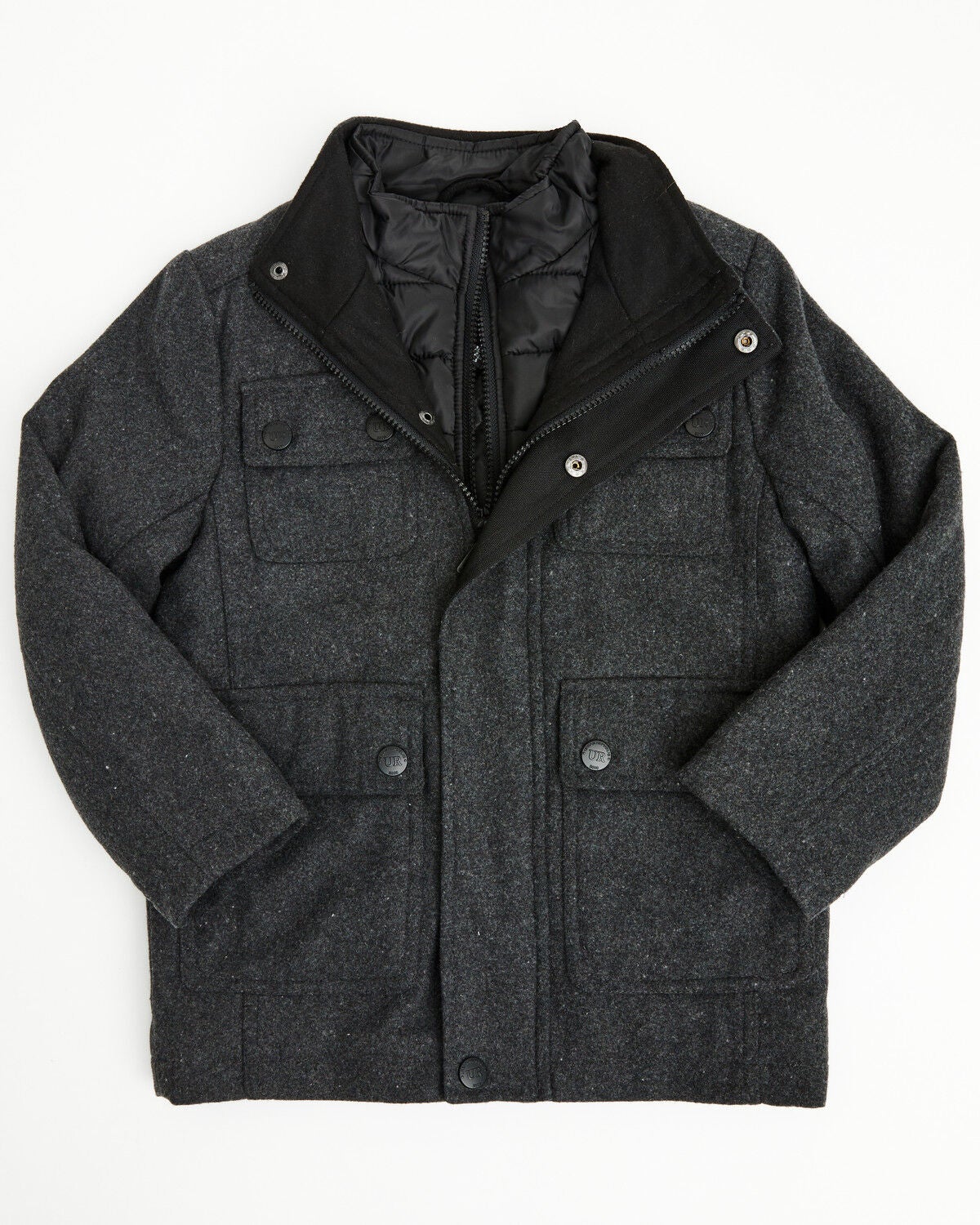 Urban Republic Toddler Boys' Military Jacket, Charcoal, hi-res