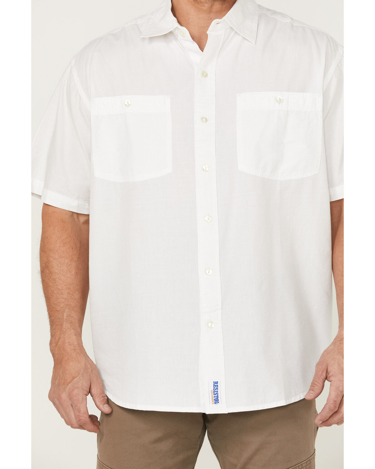 Image #3 - Resistol Men's Solid Short Sleeve Button-Down Western Shirt, White, hi-res