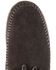 Minnetonka Double Fringe Side Zip Moccasin, Black, hi-res