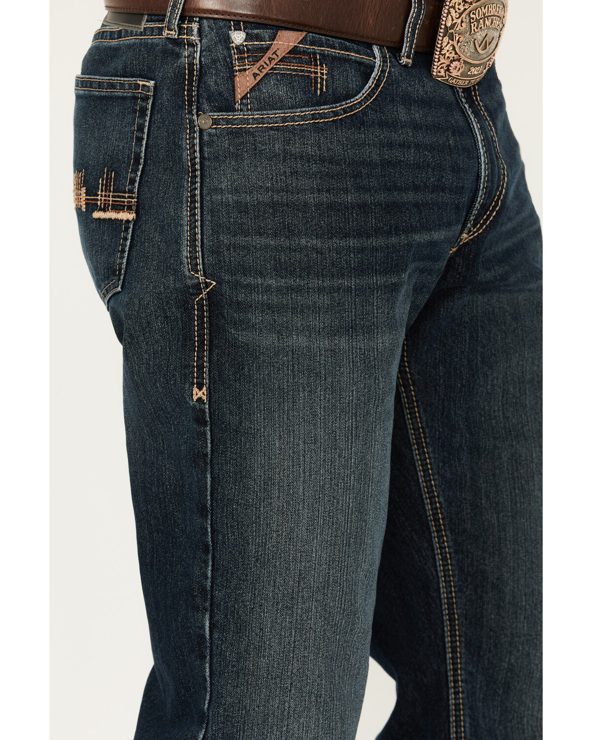 Product Name:  Ariat Men's M4 Derek Dark Wash Relaxed Stretch Bootcut Jeans