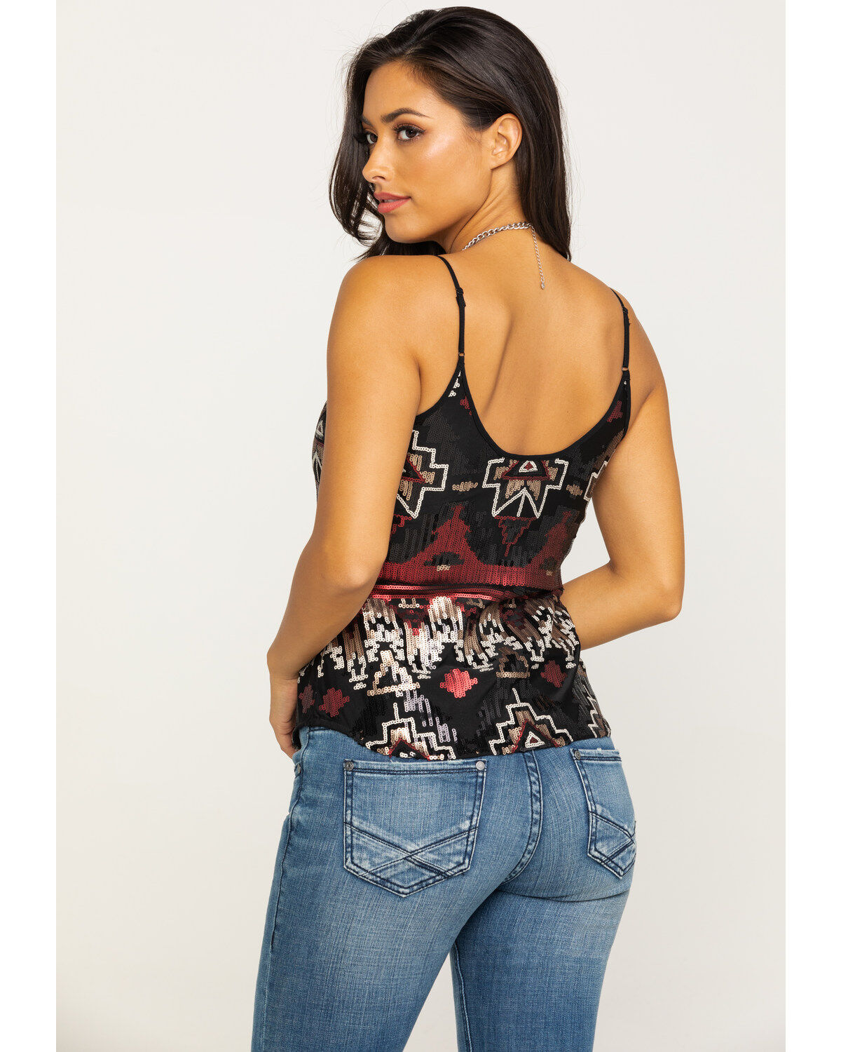 Image #2 - Shyanne Women's Aztec Sequin Cami, , hi-res