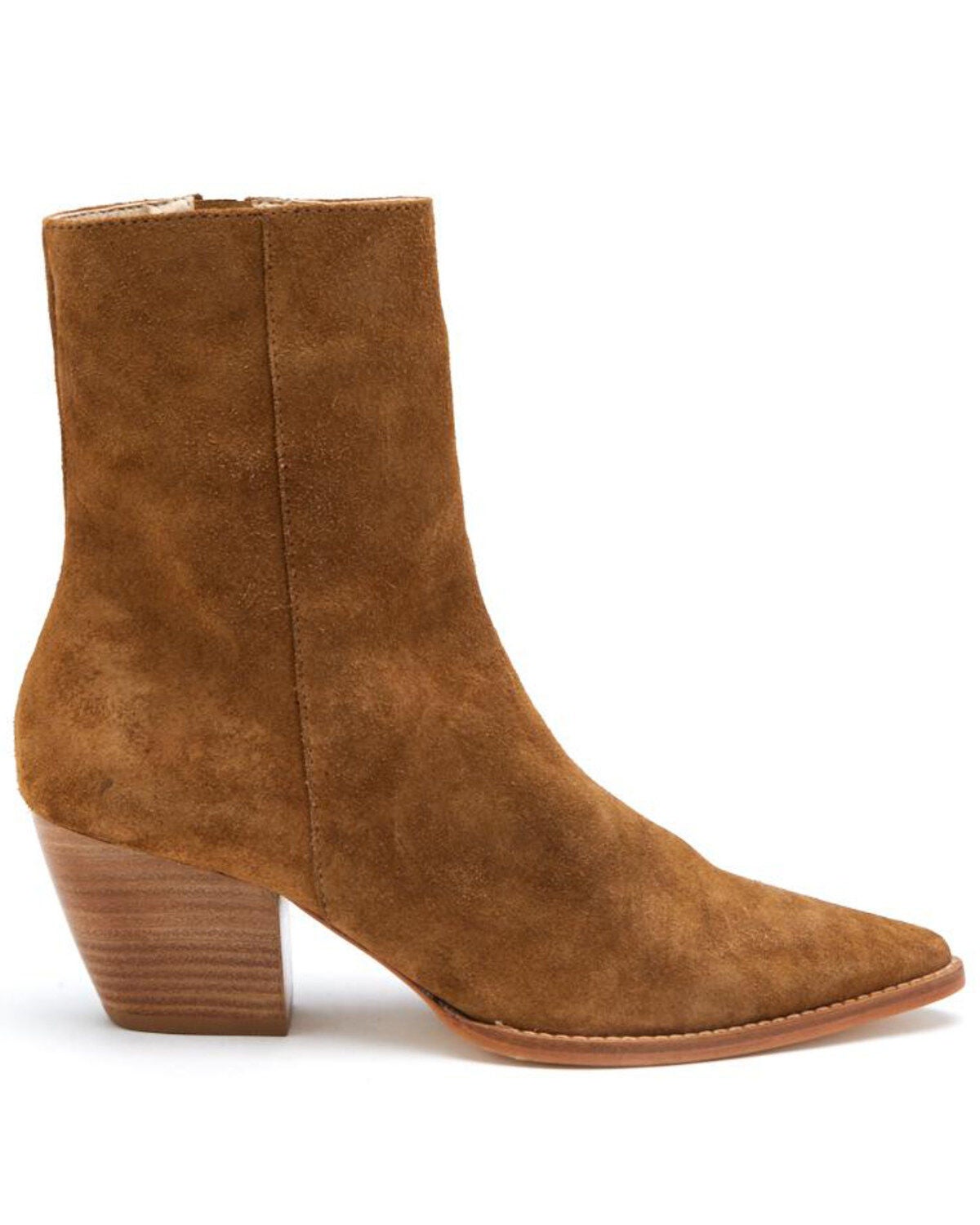 pointed toe tan booties
