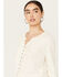 Jolt Women's Egret Lace Trim Button Down Long Sleeve Top, Cream, hi-res