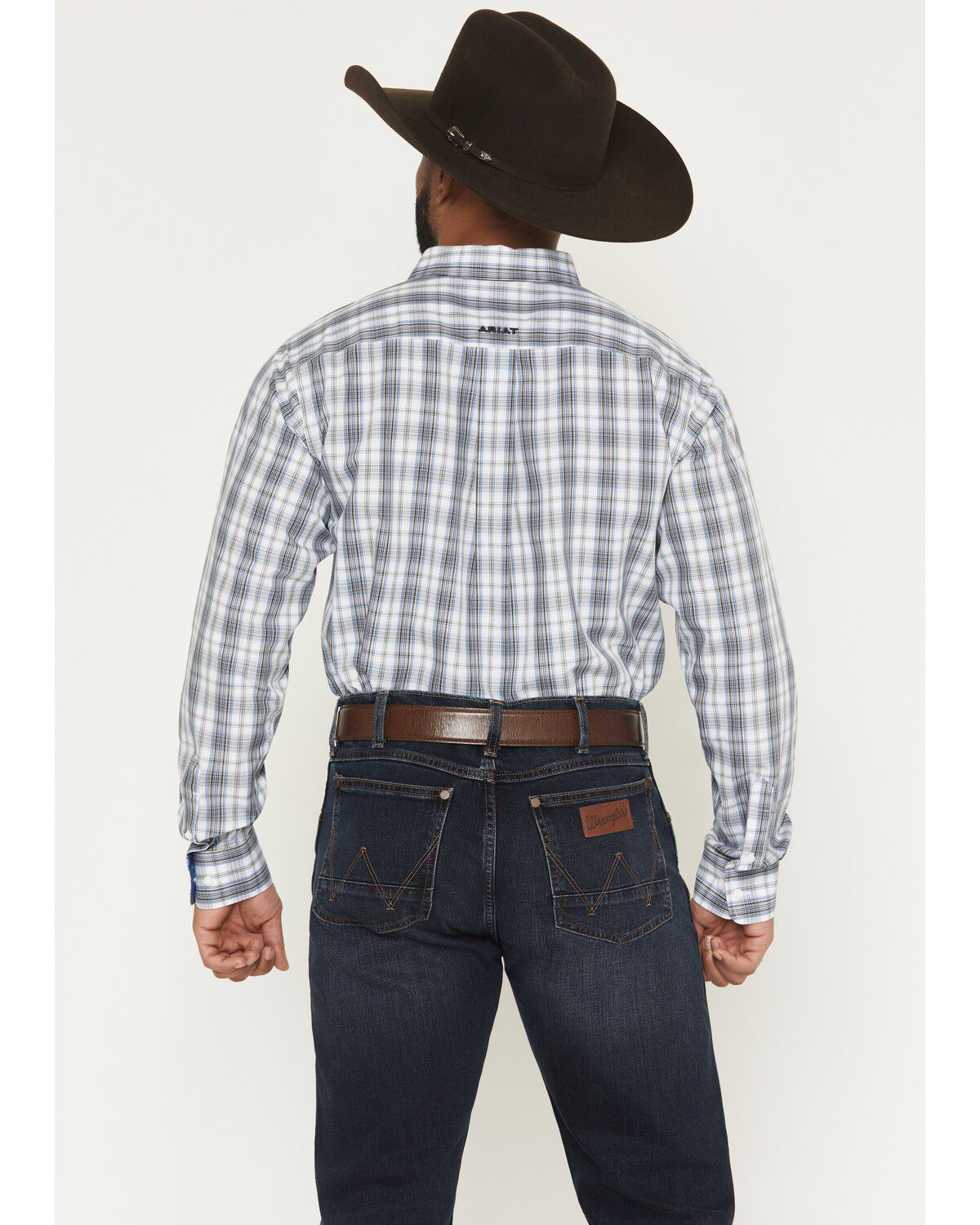 Image #4 - Ariat Men's Cody Plaid Print Long Sleeve Button-Down Western Shirt, White, hi-res