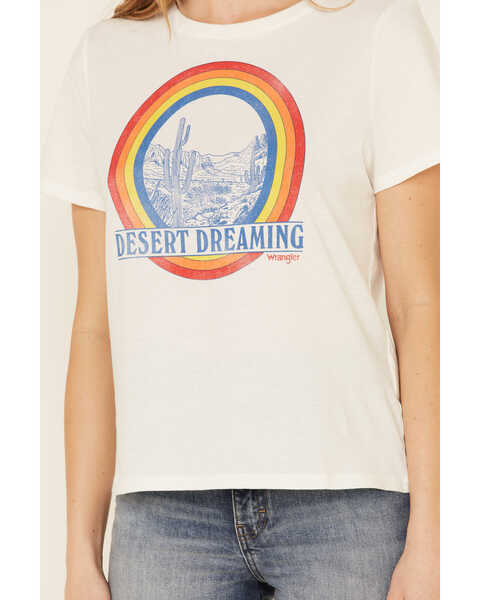 Wrangler Modern Women's Desert Dreaming Rainbow Graphic Short Sleeve Tee , White, hi-res