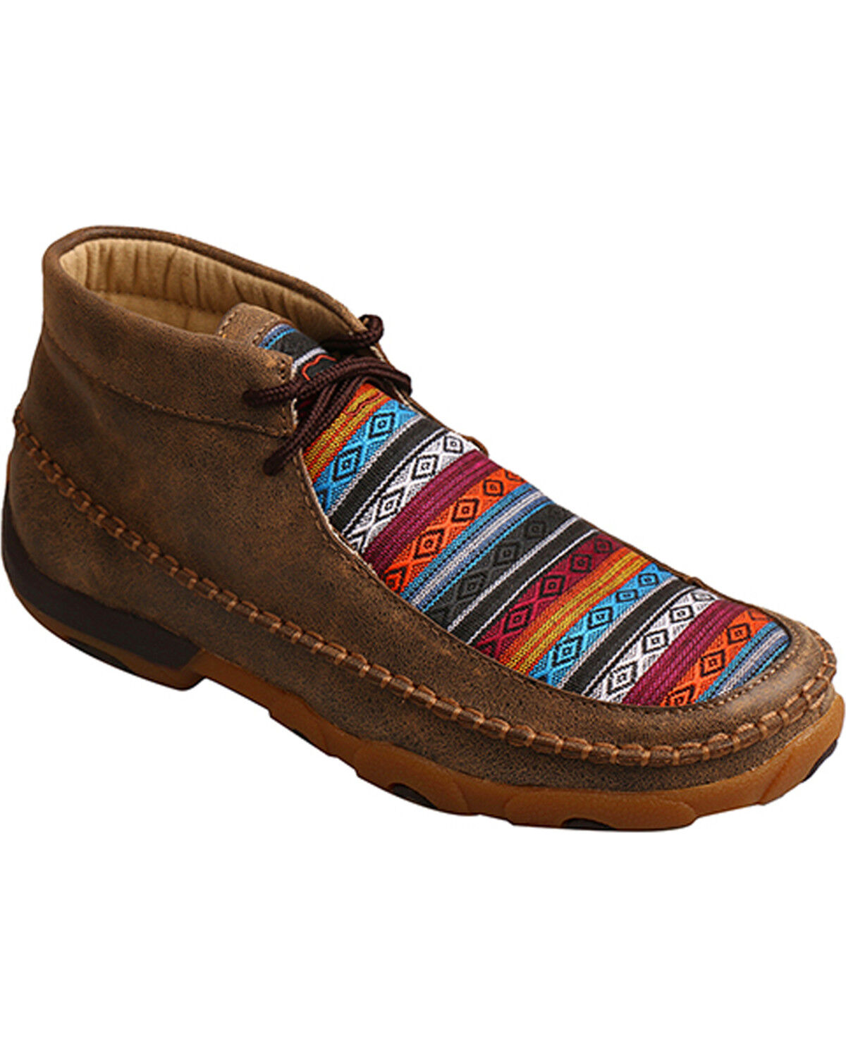 Image #1 - Twisted X Women's Serape Striped Chukka Driving Mocs, , hi-res
