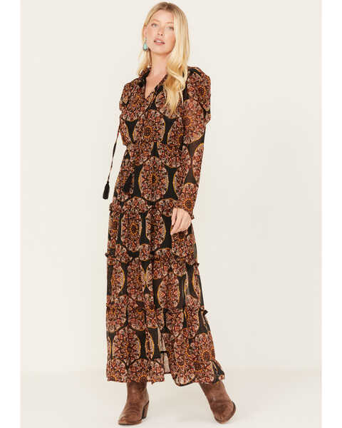 Image #1 - Miss Me Women's Multi Print Maxi Dress, Multi, hi-res
