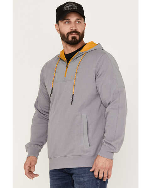 Image #2 - Brothers and Sons Men's French Terry Anorak 1/4 Zip Hooded Pullover, Dark Grey, hi-res