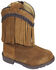 Image #1 - Smoky Mountain Toddler Girls' Hopalong Fringe Western Boots - Round Toe, Brown, hi-res