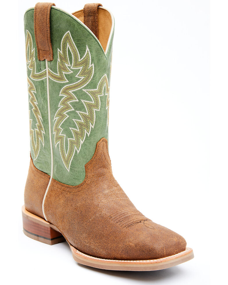 Rank 45 Men's Xtreme Heritage Western Boots - Broad Square Toe, Green, hi-res