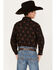 Image #4 - Panhandle Boys' Floral Print Long Sleeve Pearl Snap Western Shirt, Black, hi-res
