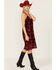 Image #2 - Wild Moss Women's Jacquard Cami Midi Dress, Red, hi-res