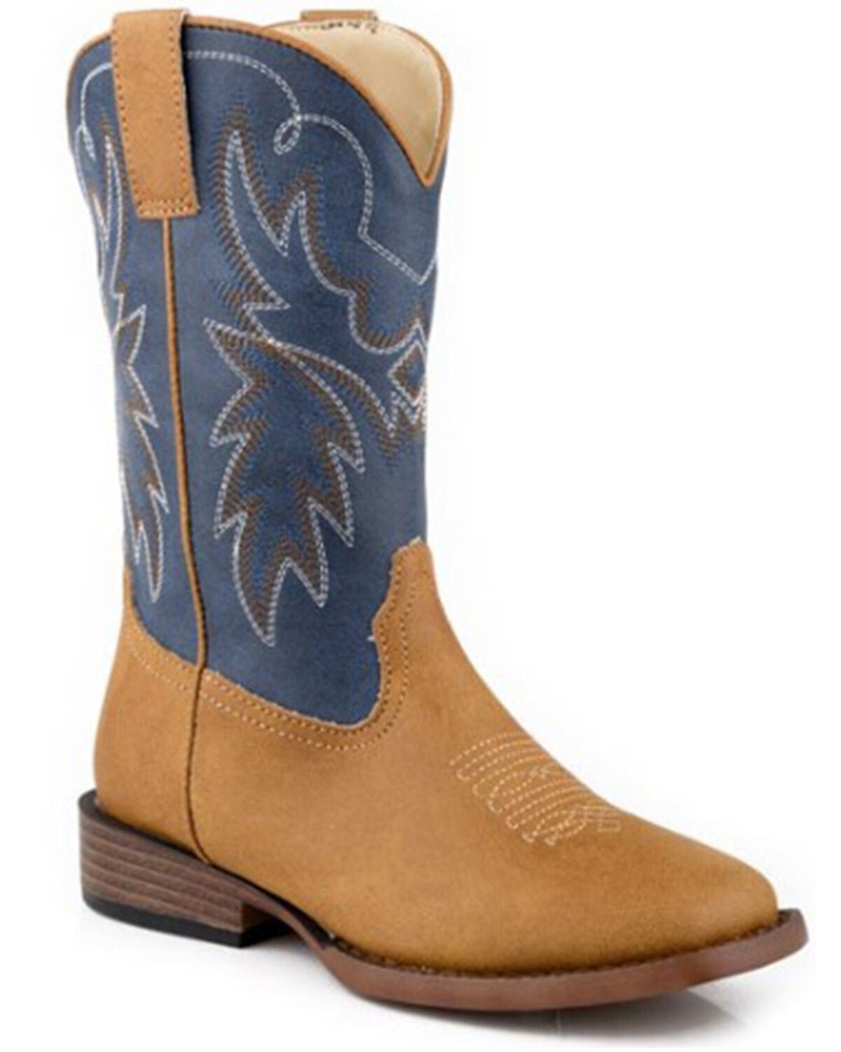 Roper Little Boys' Heritage Western Boots - Broad Square Toe, Tan, hi-res