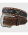 Lyntone Men's Basket Weave Southwestern Leather Belt , Oatmeal, hi-res