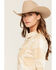 Image #2 - Wrangler Retro Women's Boot Barn Exclusive Plaid Print Long Sleeve Pearl Snap Flannel Shirt, Beige, hi-res