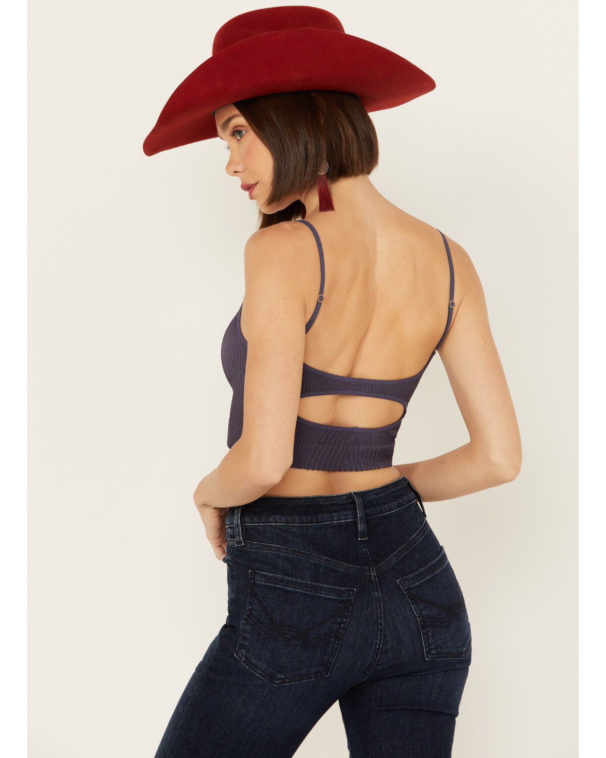 Image #4 - Free People Women's Kickback Seamless Bra, Navy, hi-res