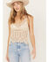 Miss Me Women's Crochet Sleeveless Tank, Cream, hi-res