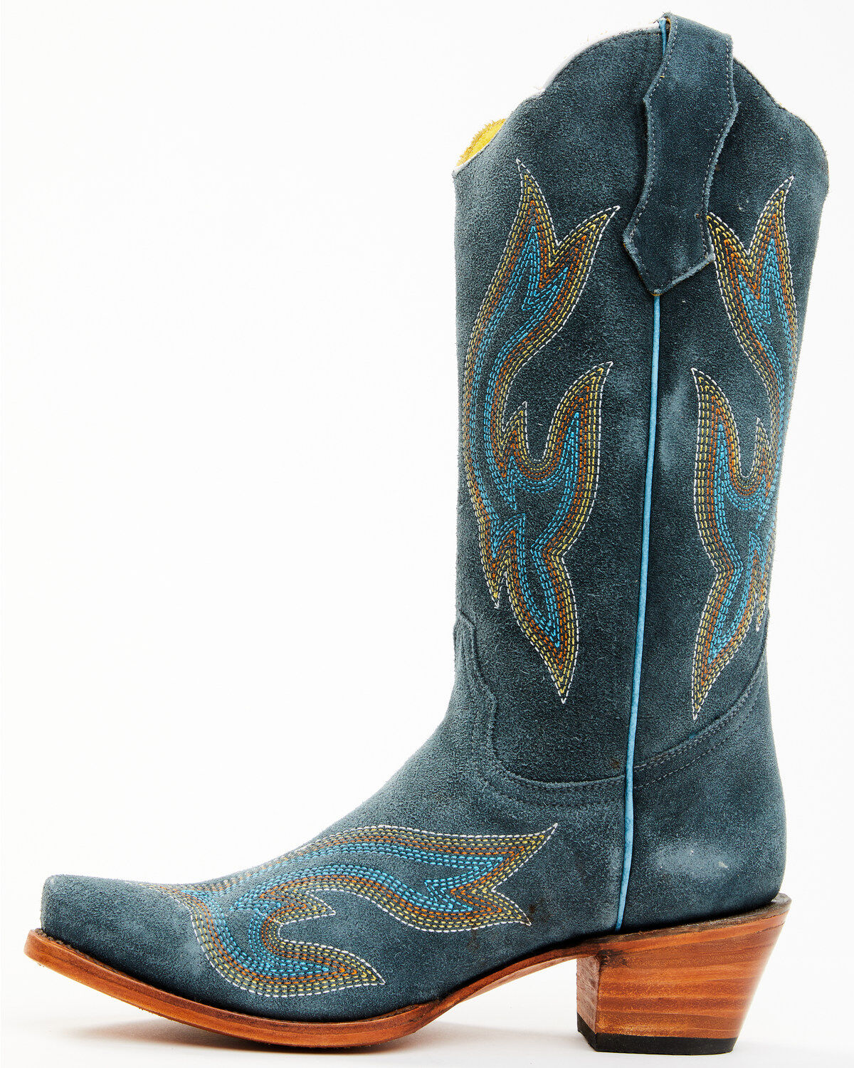 Product Name:  Planet Cowboy Women's Steel My Blues Psychedelic Suede Leather Western Boot - Snip Toe