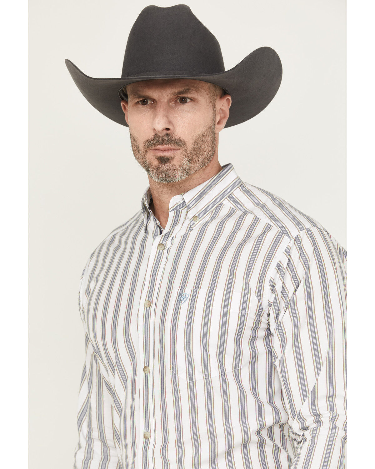 Ariat Men's Cohen Pro Series Striped Print Long Sleeve Button-Down Stretch Western Shirt