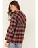 Pendleton Women's Plaid Elbow Patch Long Sleeve Western Flannel Shirt , Wine, hi-res