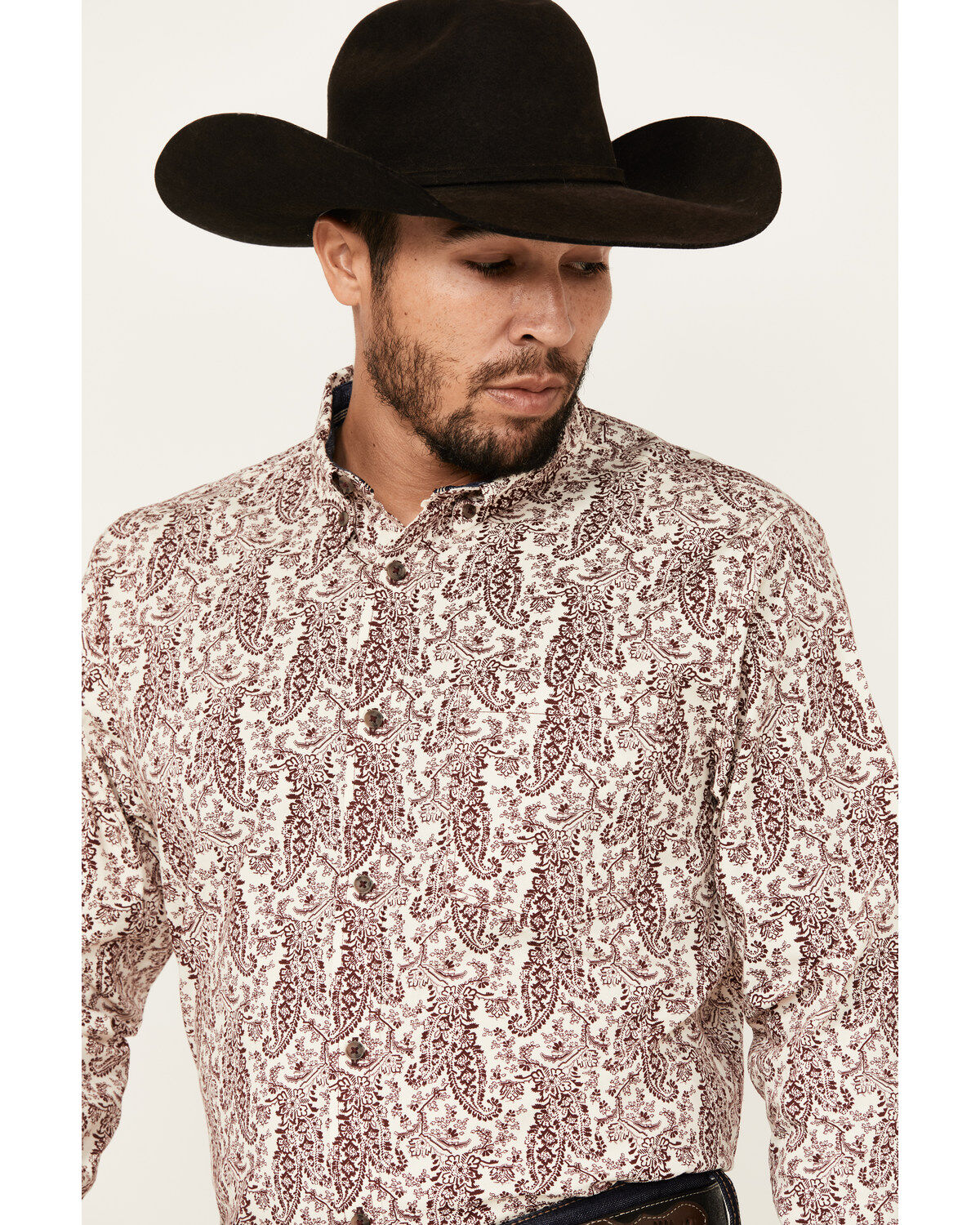 Product Name:  Cody James Men's Dagget 2.0 Paisley Print Long Sleeve Button-Down Stretch Western Shirt - Tall