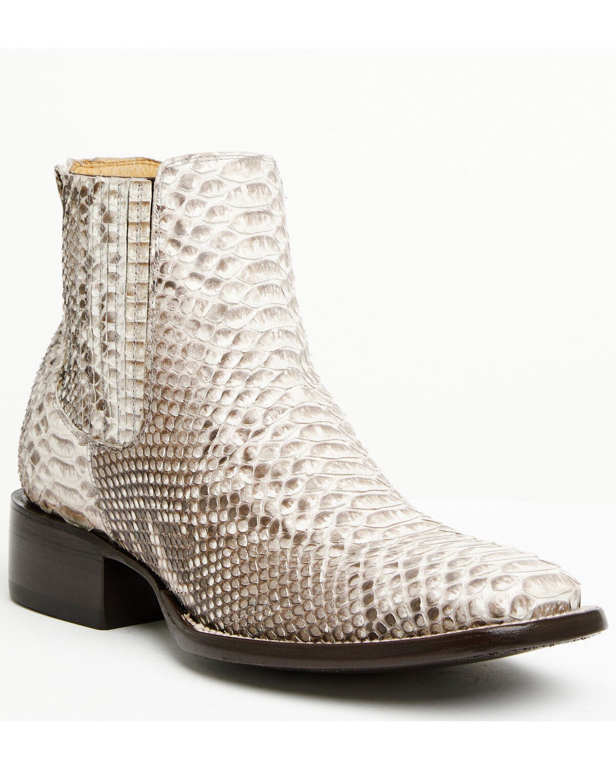 Cody James Men's Hash Exotic Python Western Ankle Boots - Broad Square Toe, Natural, hi-res