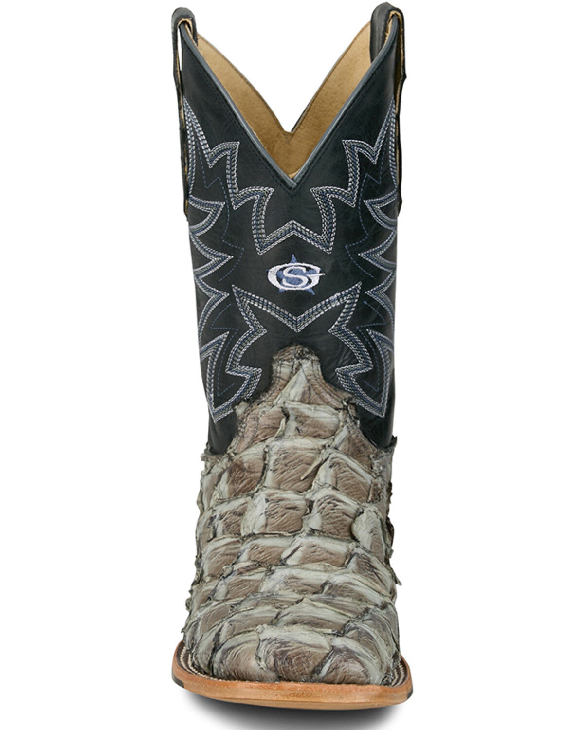 Image #4 - Justin Men's Ocean View Exotic Caiman Western Boots - Broad Square Toe, Grey, hi-res