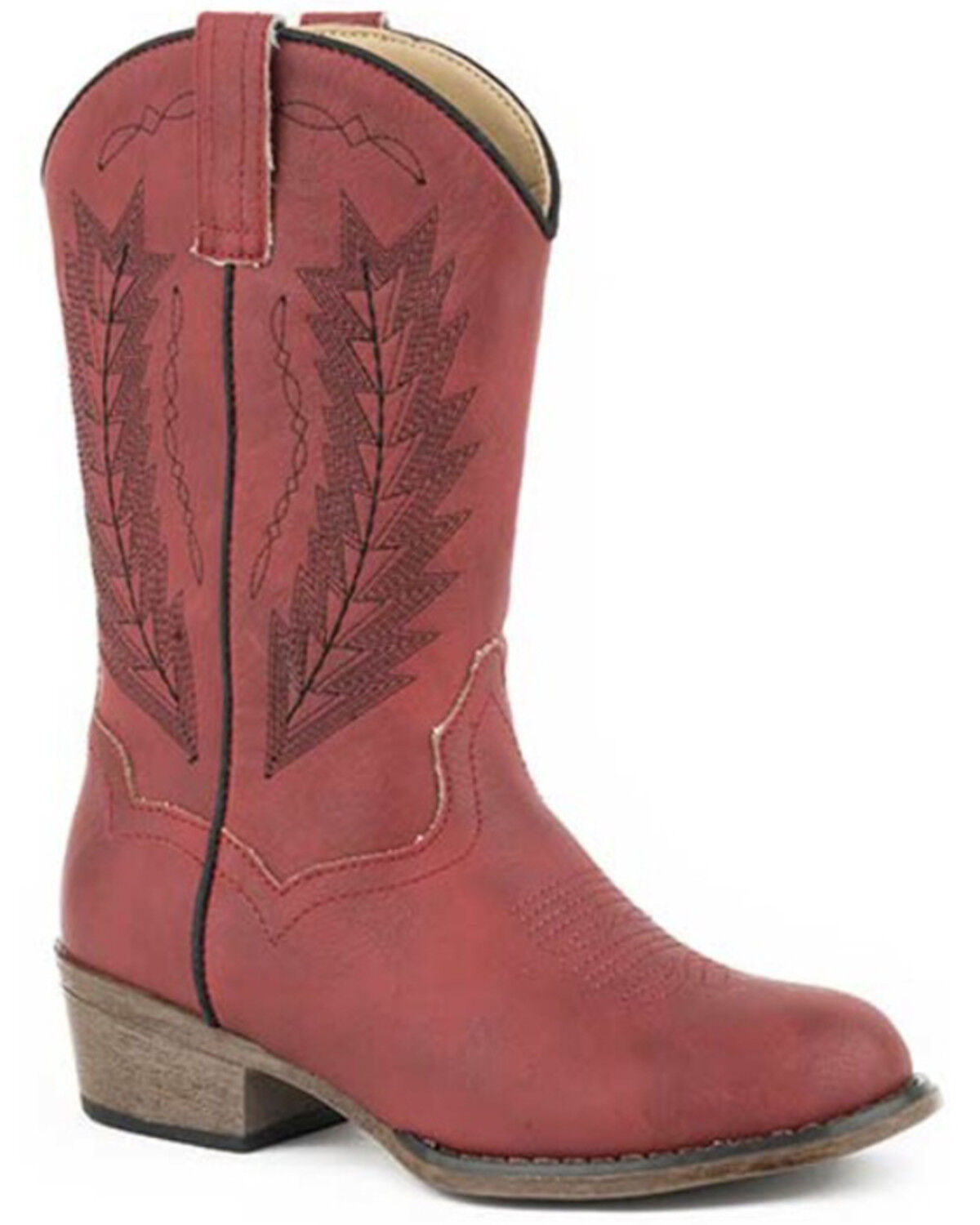 Image #1 - Roper Girls' Taylor Western Boots - Round Toe, Red, hi-res