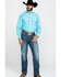 Image #6 - Wrangler Men's Turquoise Logo Large Plaid Long Sleeve Western Shirt , , hi-res