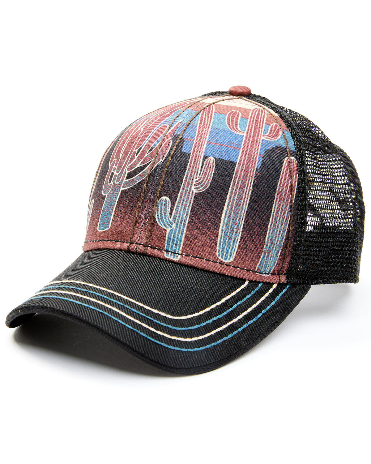 Image #1 - Shyanne Women's Multi Cactus Print Mesh-Back Ball Cap, Multi, hi-res