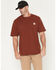 Image #1 - Carhartt Men's Loose Fit Heavyweight Logo Pocket Work T-Shirt, Red, hi-res