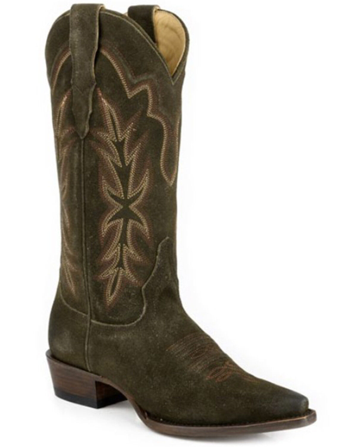 Image #1 - Stetson Women's Casey Suede Western Boots - Snip Toe, Green, hi-res