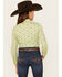 Image #4 - Cruel Girl Girls' Geo Print Long Sleeve Snap Western Shirt, Bright Green, hi-res
