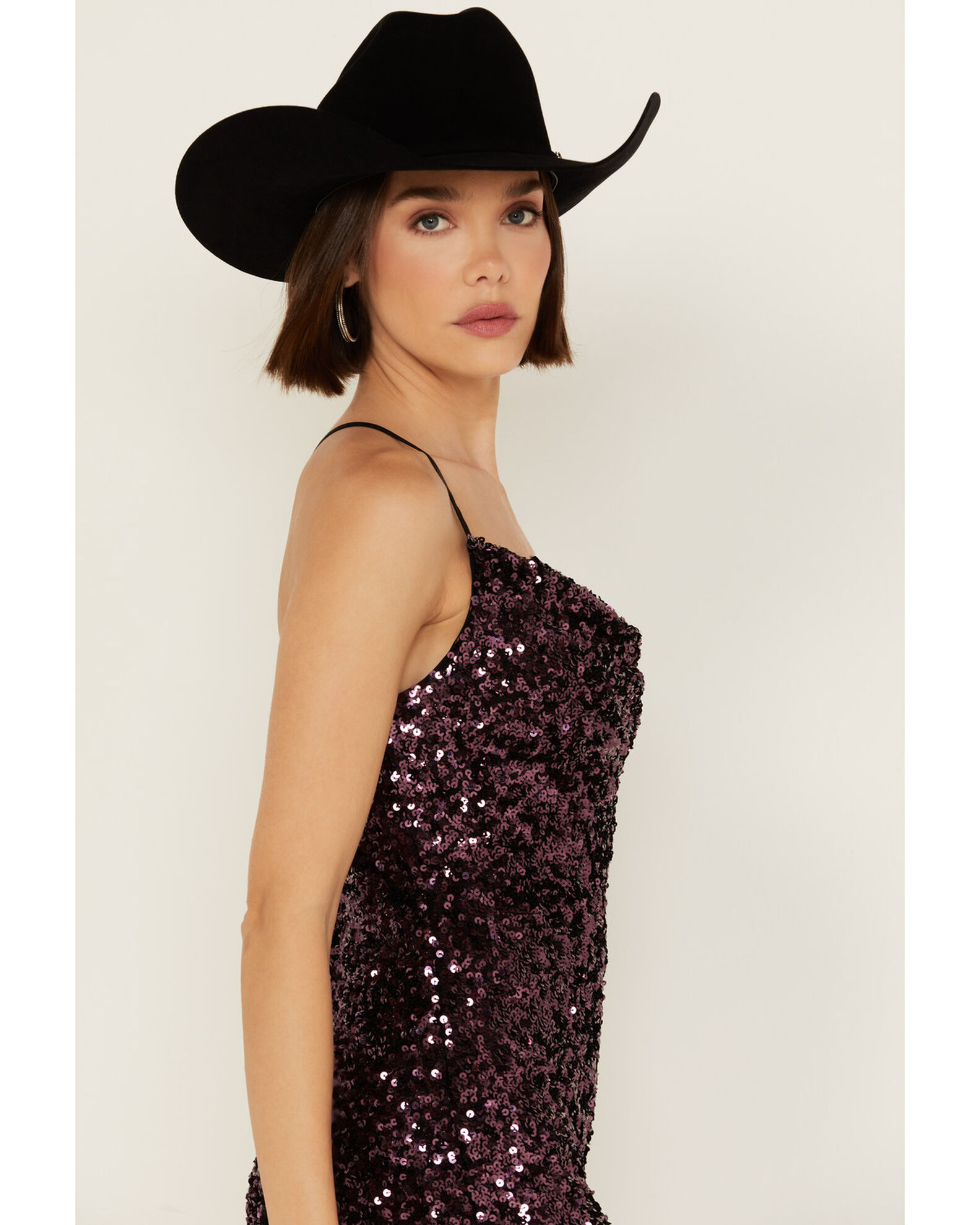 En Creme Women s Cowl Neck Sequin Mini Dress Boot Barn