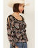 Image #2 - Wild Moss Women's Smocked Front Cold Shoulder Long Sleeve Shirt, Black, hi-res