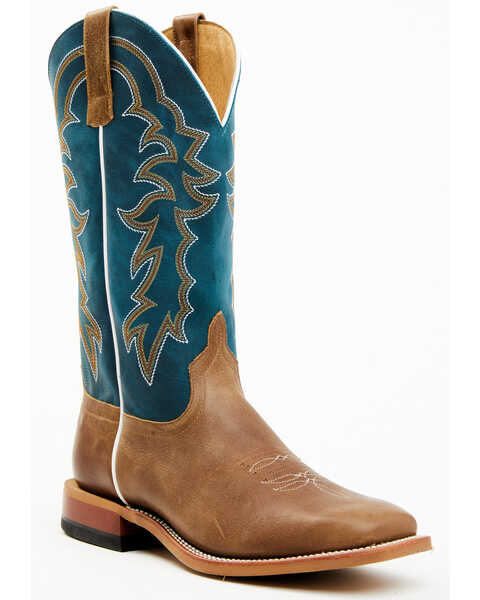 Image #1 - Horse Power Men's Western Boots - Broad Square Toe , Blue, hi-res