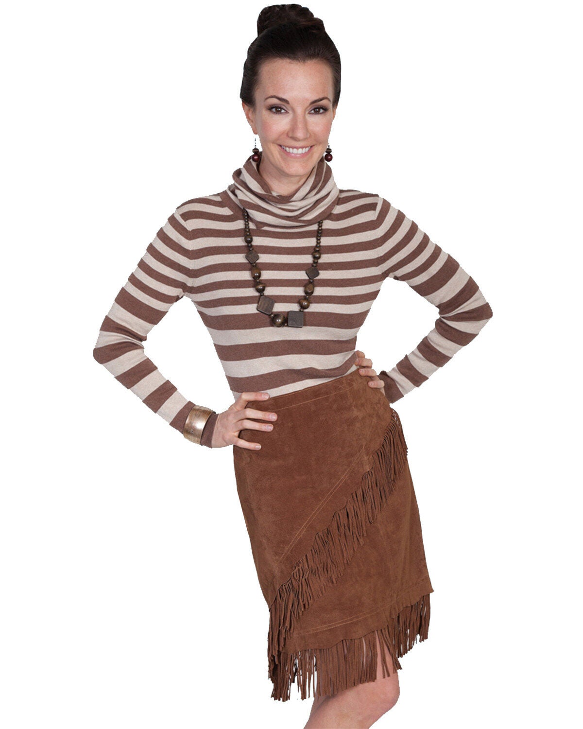 Scully Short Fringe Boar Suede Skirt 
