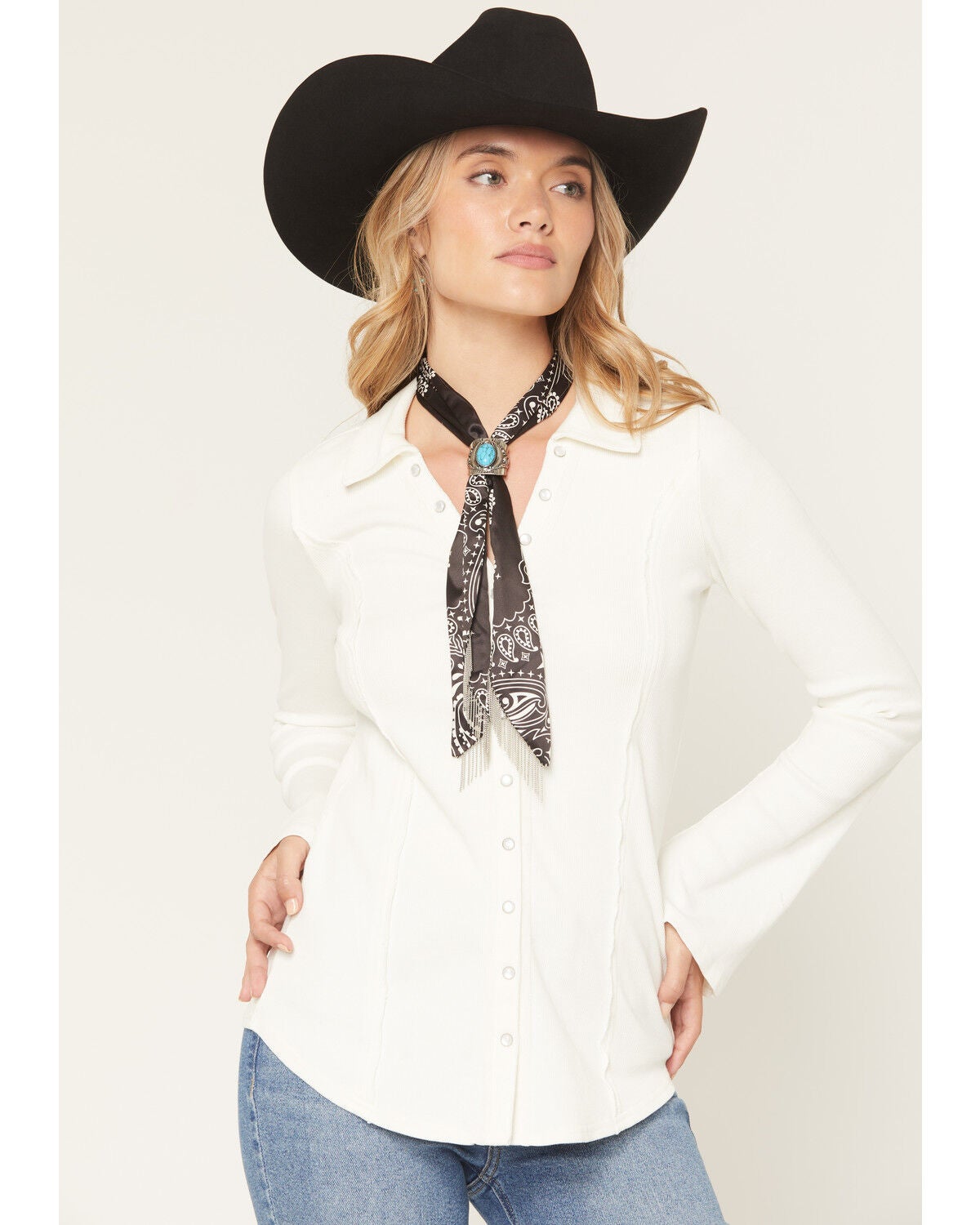 Idyllwind Women's Sussex Chain Fringe Bandana Necklace, Black, hi-res