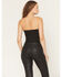 Image #4 - Originality Women's Faux Suede Boot Stitch Corset, Black, hi-res