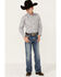 Rock & Roll Denim Men's Paisley Print Long Sleeve Snap Western Shirt , White, hi-res