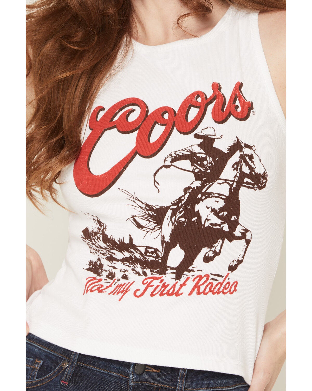Image #3 - Coors Women's Not My First Rodeo Graphic Tank, White, hi-res