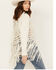 Wonderwest Women's Macrame Back Long Sleeve Snap Shirt, White, hi-res