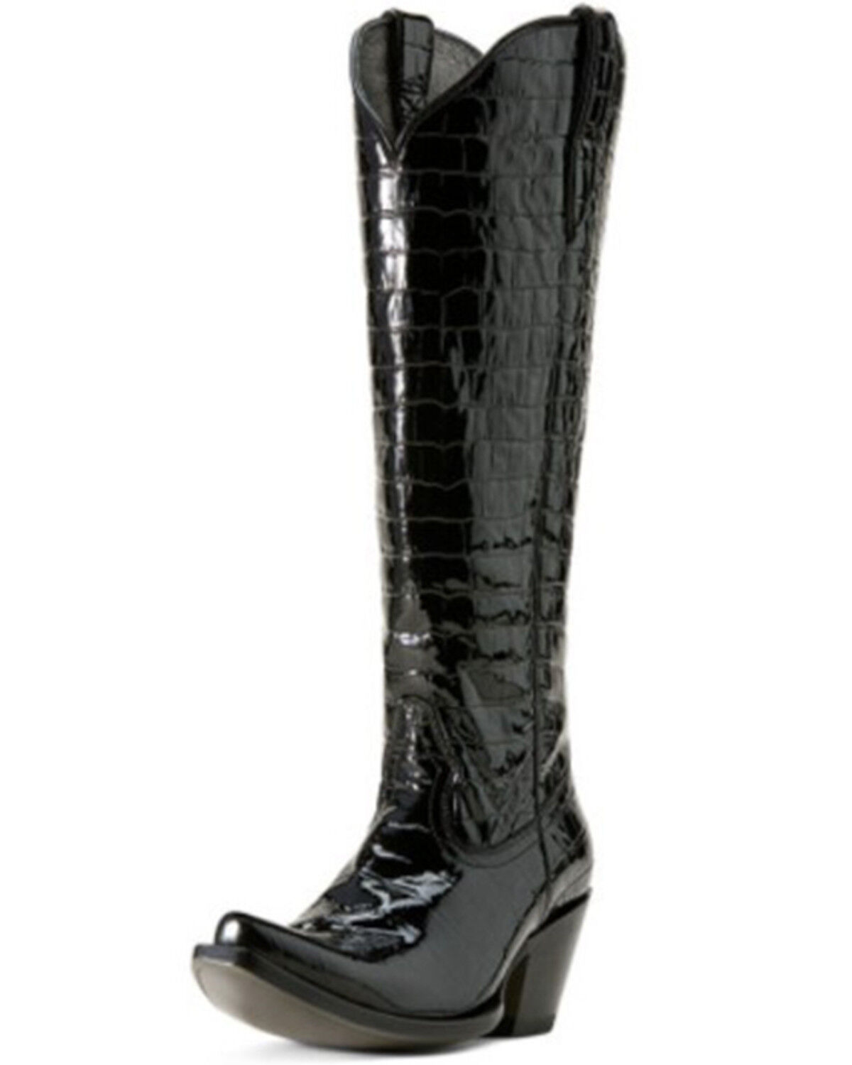 Image #3 - Ariat Women's Casanova Crocodile Print Western Boots - Snip Toe, Black, hi-res