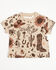 Image #1 - Shyanne Girls' Western Cutie Printed Short Sleeve Graphic Tee, Khaki, hi-res