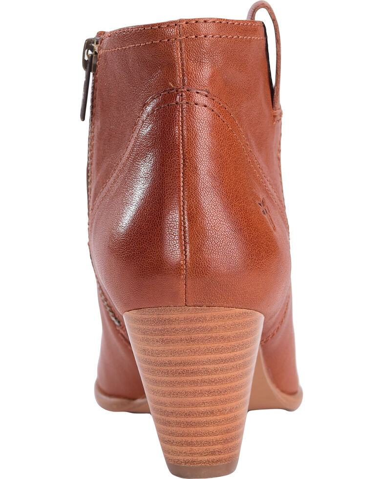 Frye Women S Cognac Reina Leather Booties Pointed Toe Boot Barn