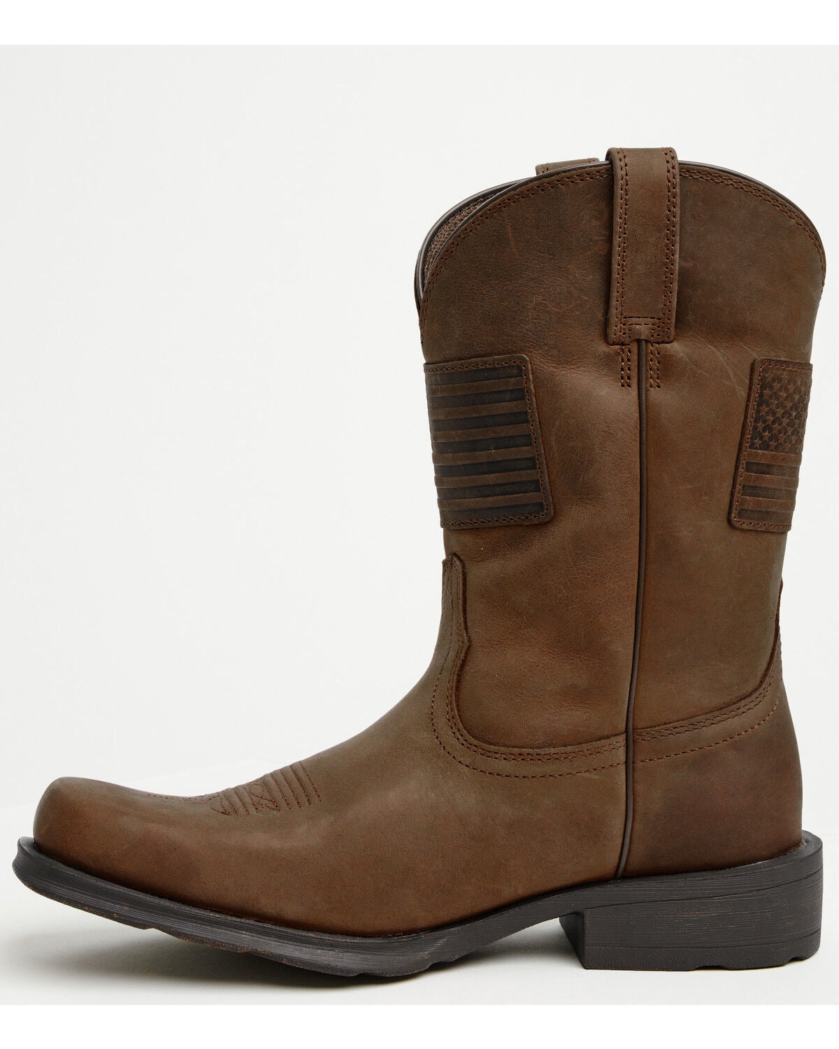 Image #3 - Ariat Men&rsquo;s Rambler Patriot Distressed Western Performance Boots &ndash; Square Toe, Distressed Brown, hi-res