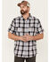 Brothers & Sons Men's Navy Large Plaid Short Sleeve Button-Down Western Shirt , Navy, hi-res